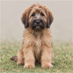 Large, shaggy dog with long, wavy coat and attentive posture