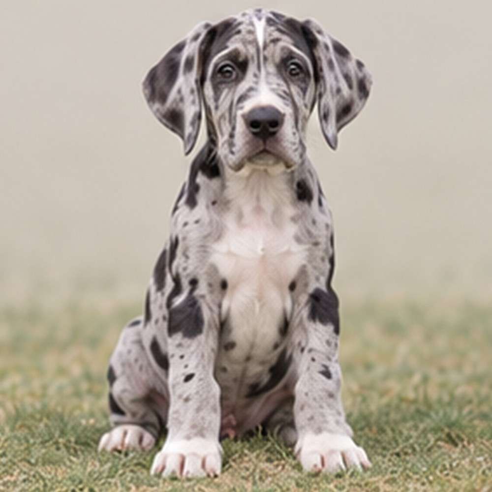Tall, majestic Great Dane with a sleek coat, standing proudly outdoors