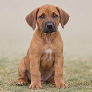 Loyal, tan dog with a distinctive ridge of hair along its back, standing alert