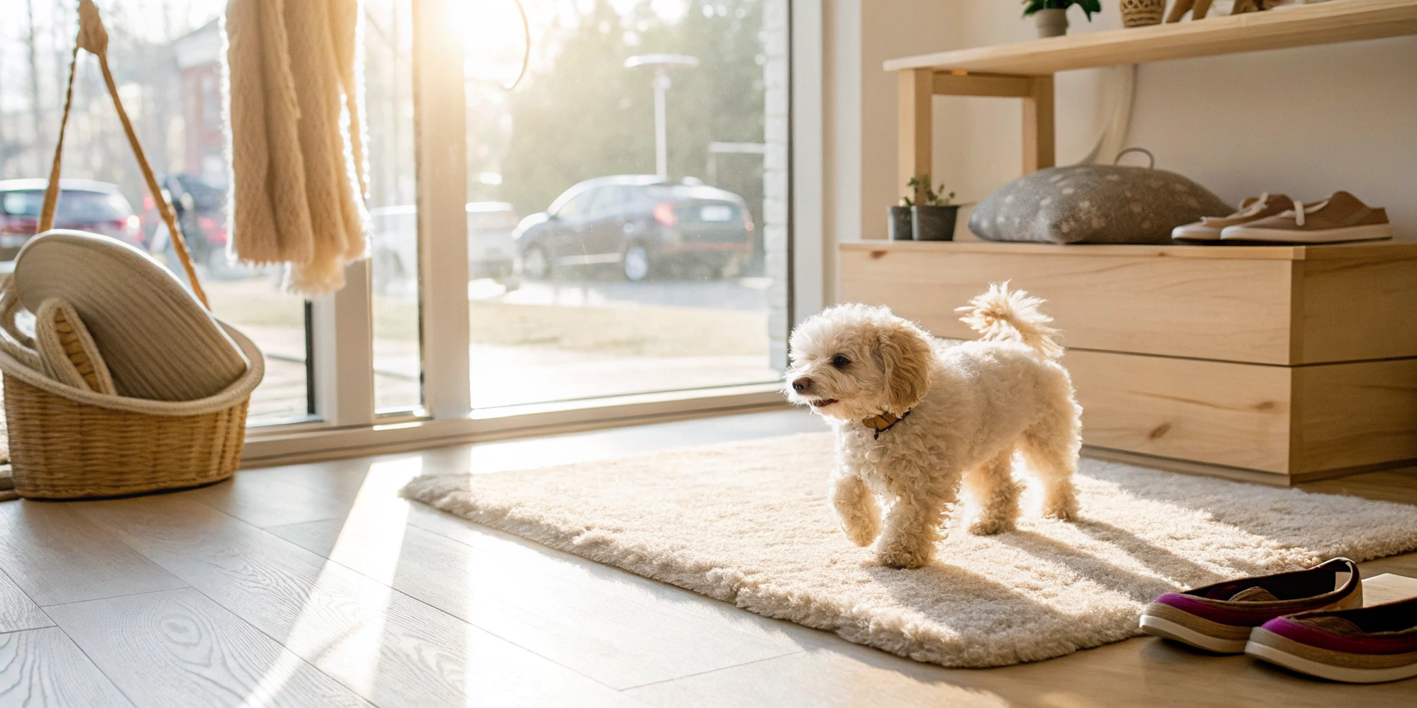 A healthy Maltipoo puppy from a reputable breeder in a clean, well-lit home.
