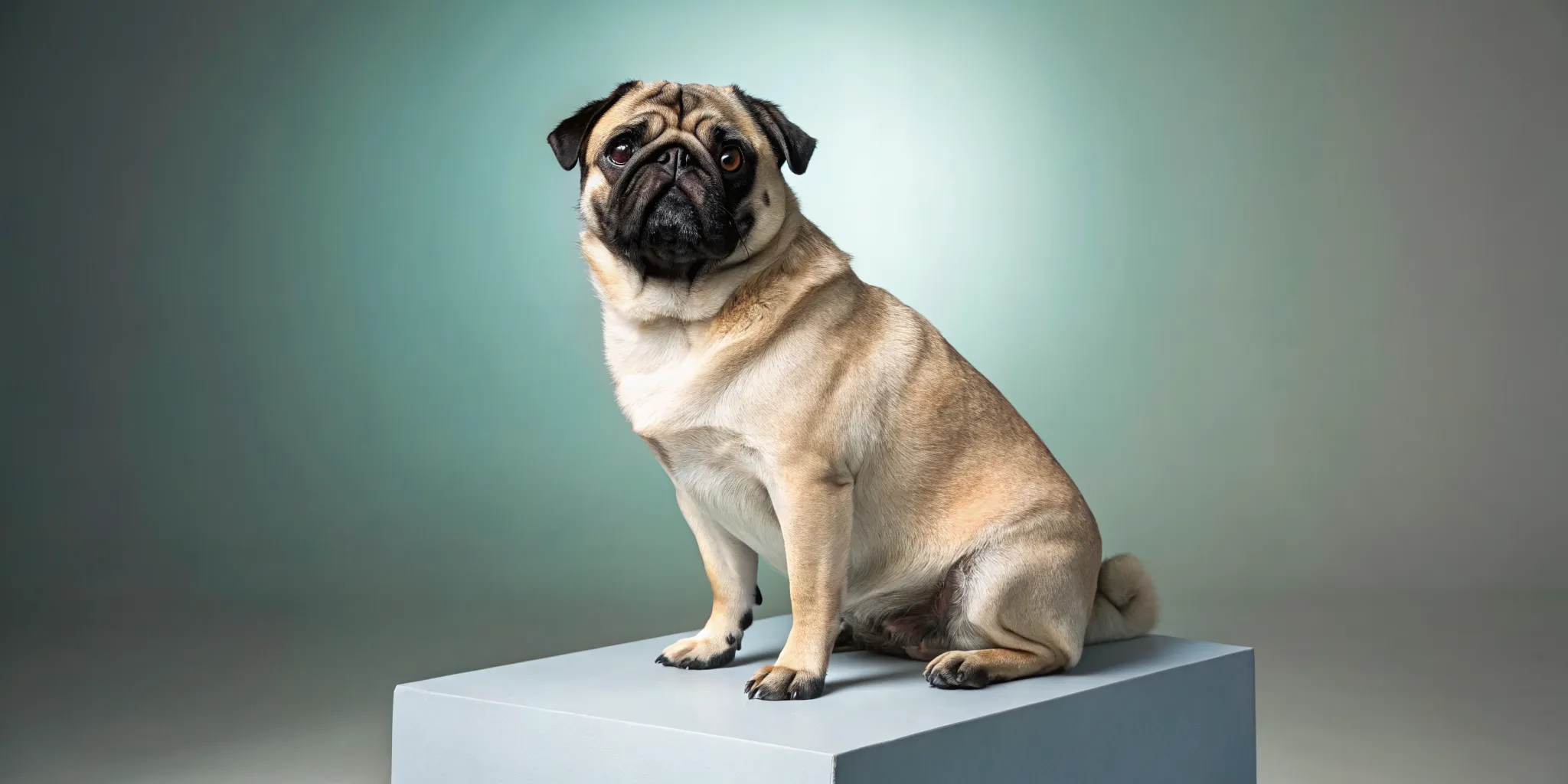 A cute pug with its head tilted, exploring the pros and cons of the breed.