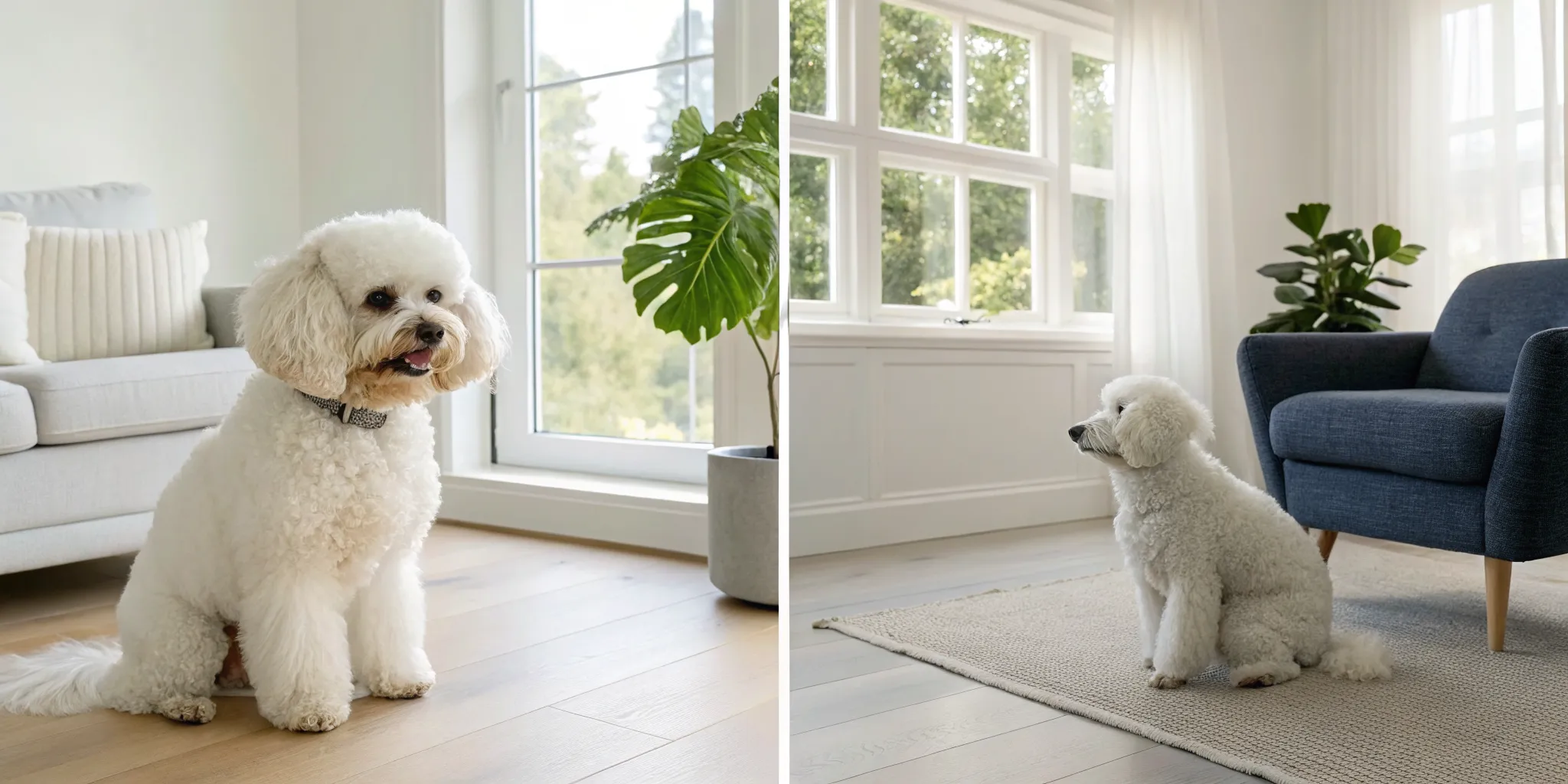A cheerful white Bichon Frise highlighting its fluffy, hypoallergenic coat and friendly personality.
