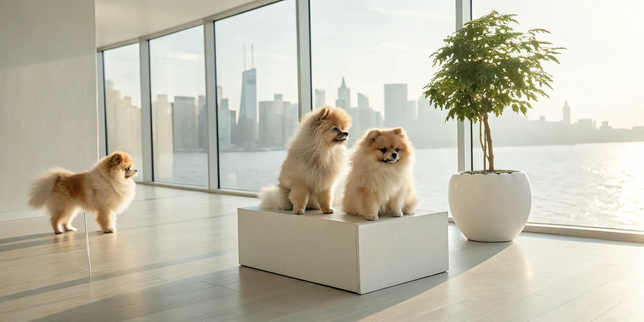 Three Pomeranian puppies for sale in New Jersey.
